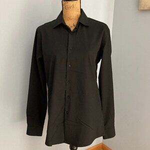 NEW Nautica Black Shirt Men Size M Slim Fit 15-15 1/2, 32/33
